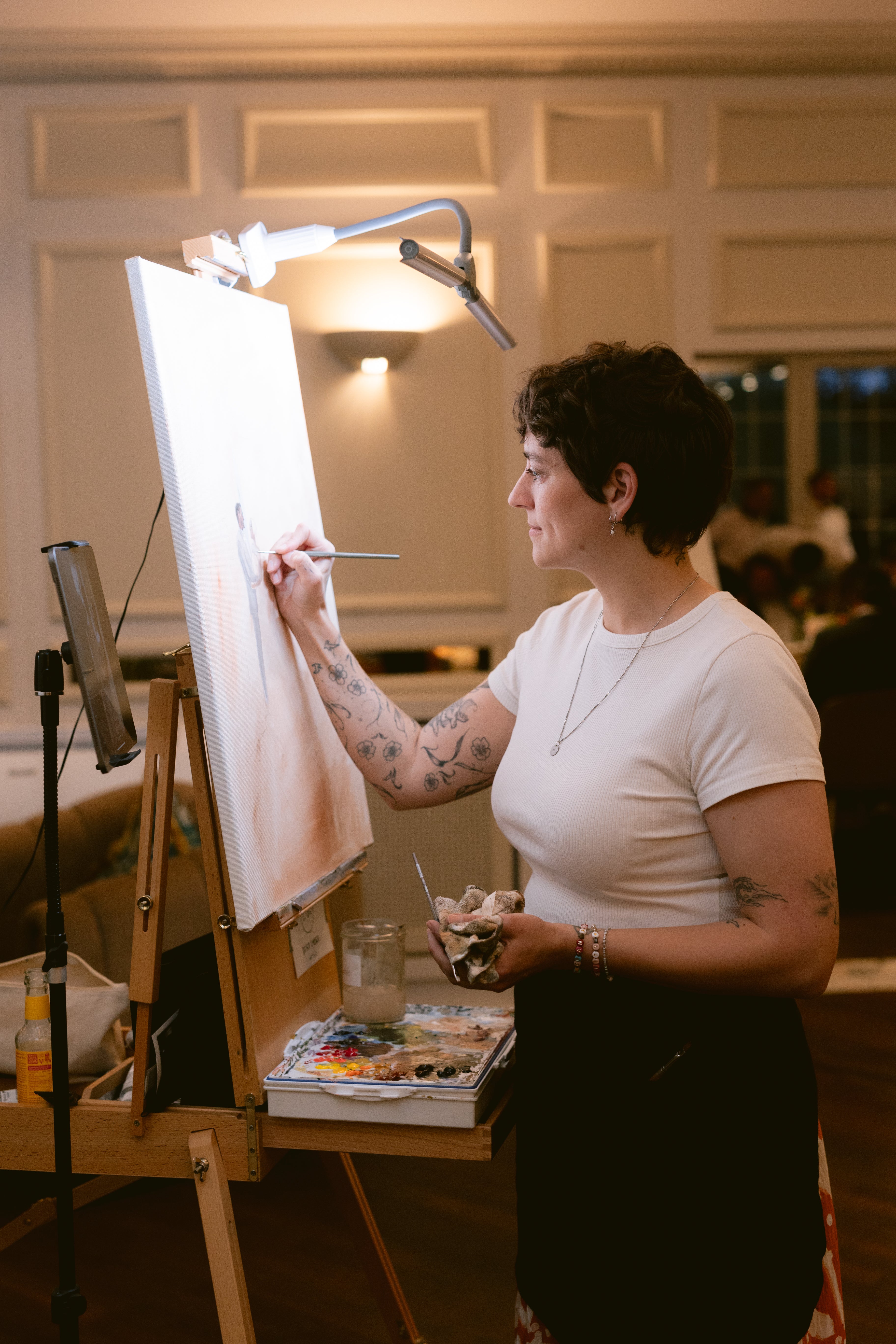 Live Malerei auf Leinwand mit Acryl in Düsseldorf Nordrhein Westfalen. Hochzeitsmalerei, Livemalerei